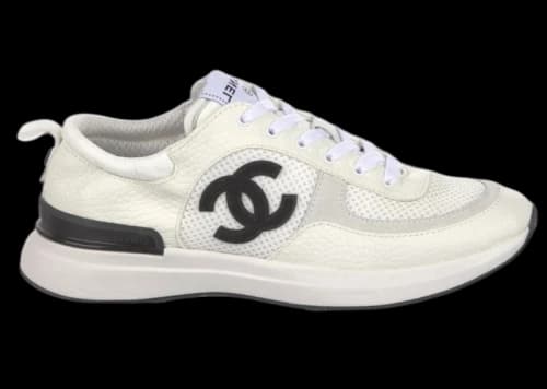 Chanel CC Logo Trainer White Black