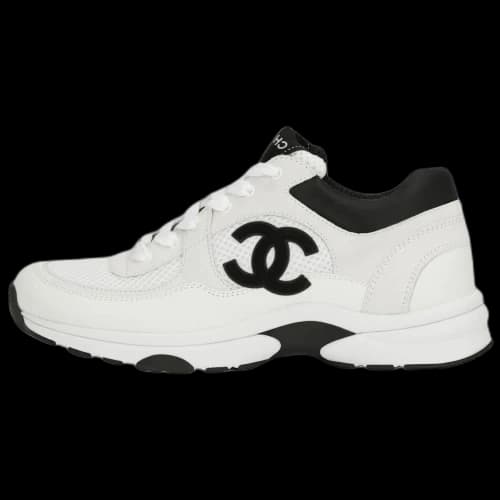 Chanel Low Top Trainer Suede White Black (Women's)