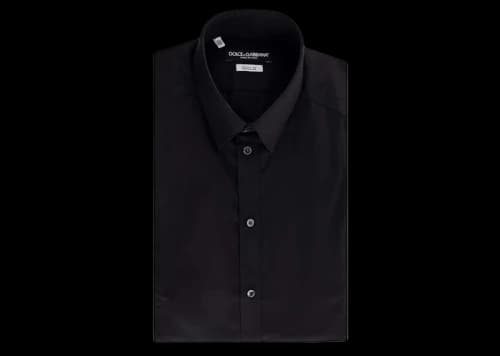 Dolce & Gabbana Man Stretch Cotton Shirt Black