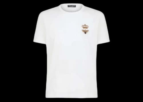 Dolce & Gabbana Cotton French Wire Embellishment T-shirt White