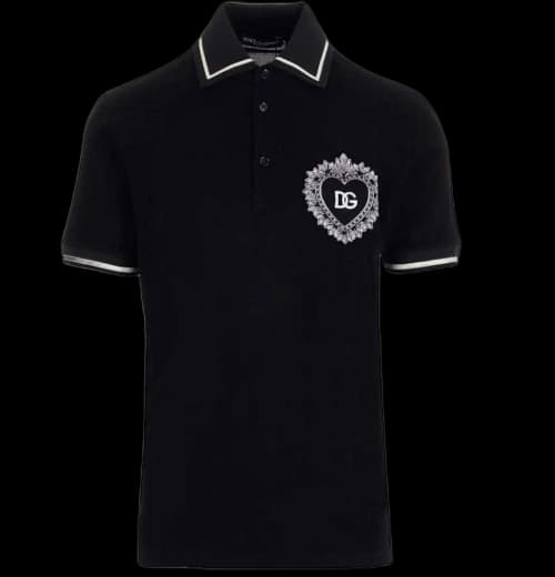 Dolce & Gabbana Logo-Print Polo Black