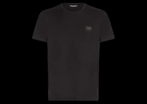 Dolce & Gabbana Cotton Branded Plate T-shirt Black