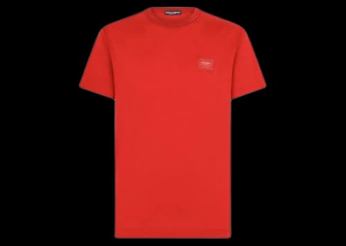 Dolce & Gabbana Cotton Branded Plate T-shirt Red
