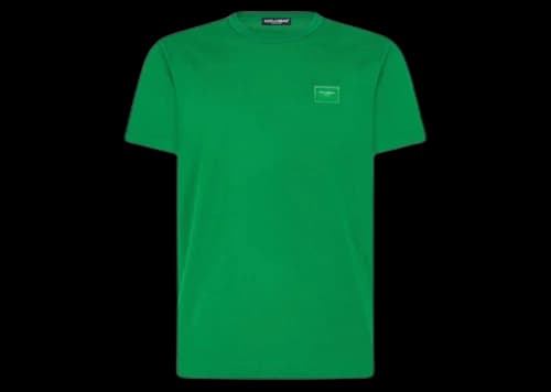 Dolce & Gabbana Cotton Logoed Plaque T-shirt Green