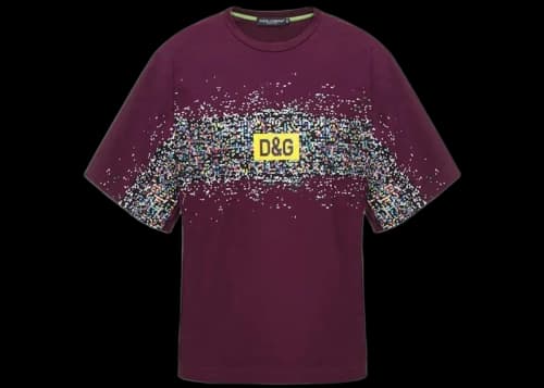 Dolce & Gabbana Pixel D&G Logo T-shirt Purple