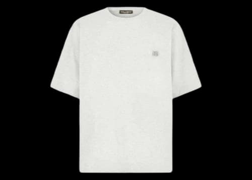 Dolce & Gabbana Technical Jersey Metallic DG Logo T-shirt Grey