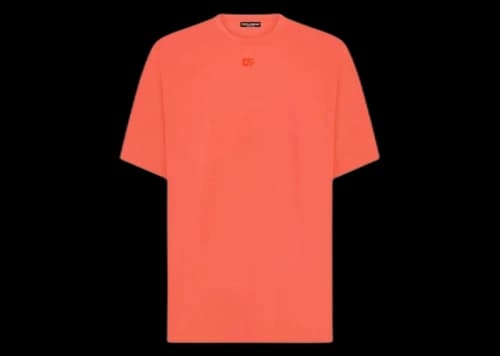 Dolce & Gabbana Technical Jersey Metallic DG Logo T-shirt Pink