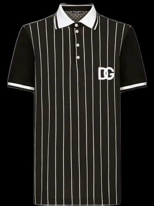 Dolce & Gabbana DG Patch Short-Sleeved Polo Black/White
