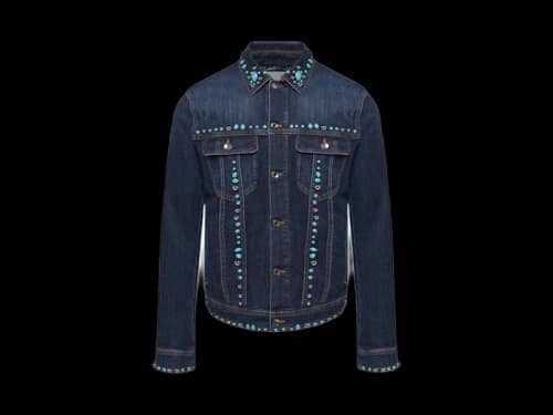 Dolce & Gabbana Studded Denim Jacket Blue