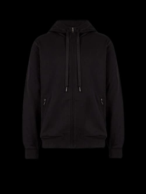Dolce & Gabbana Man Cotton Stretch Frontal Logo Patch Sweatshirt Black
