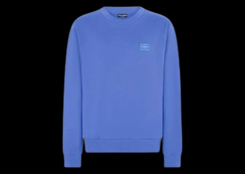 Dolce & Gabbana Jersey Branded Plate Sweatshirt Blue