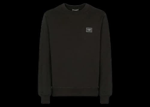 Dolce & Gabbana Jersey Branded Plate Sweatshirt Black