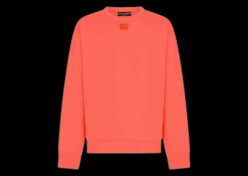 Dolce & Gabbana Jersey Metal DG Logo Sweatshirt Pink