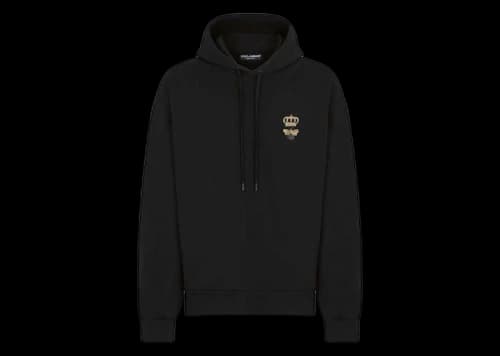 Dolce & Gabbana Jersey Embroidery Hoodie Black