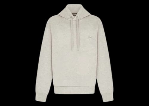 Dolce & Gabbana Jersey Metal DG Logo Hoodie Grey