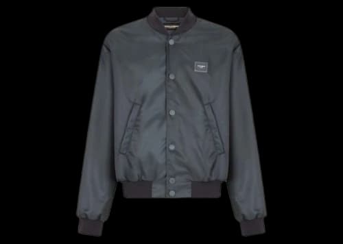 Dolce & Gabbana Nylon Branded Plate Jacket Blue