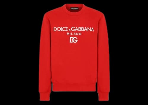 Dolce & Gabbana Jersey DG Embroidery and Patch Sweatshirt Red