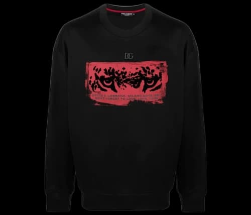 Dolce & Gabbana Logo-Plaque Sweatshirt Black/Red