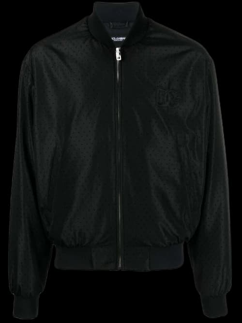 Dolce & Gabbana Logo-Patch Bomber Jacket Black