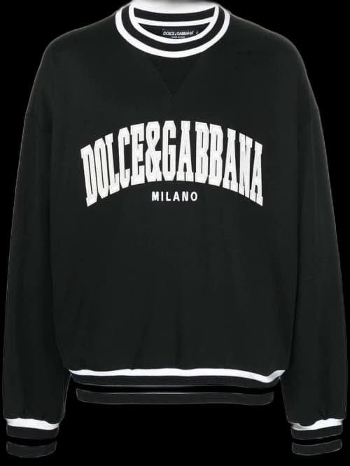 Dolce & Gabbana Logo-Applique Varsity Sweatshirt Black/White