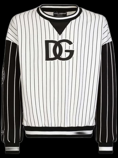 Dolce & Gabbana Stripe-Panelled Jersey Sweatshirt White/Black