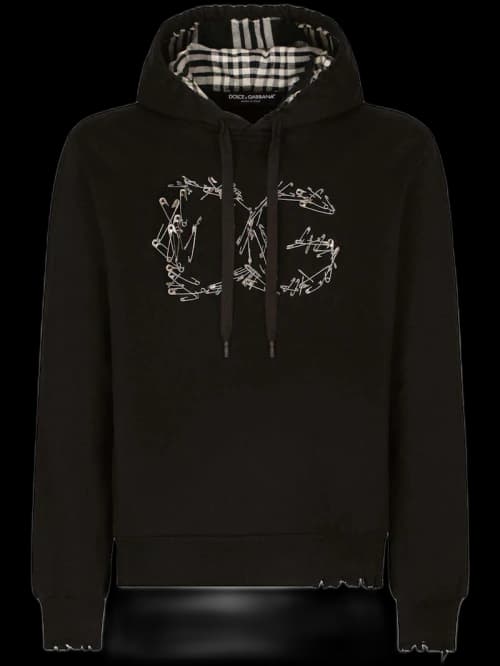 Dolce & Gabbana Safety-Pin Logo Hoodie Black