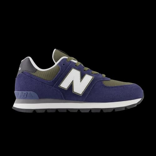 New Balance 574 Big Kid Wide 'Team Navy Dark Moss'