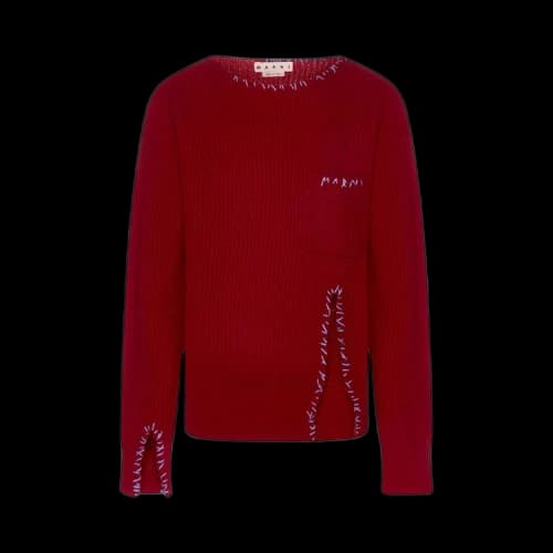 Marni Long-Sleeve Crewneck Sweater 'Chilli'