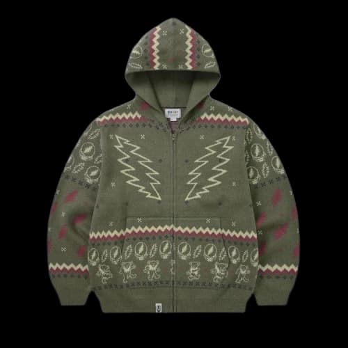thisisneverthat x Grateful Dead Iconography Knit Zip Hoodie 'Mud'