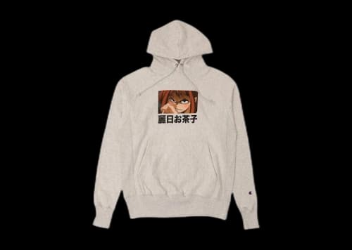 BAIT x Champion x My Hero Acadamia Men Uraraka Reverse Weave Sweater Gray