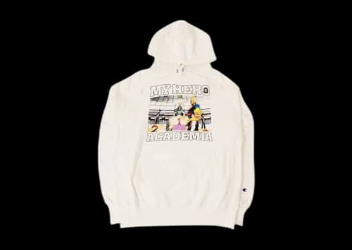 BAIT x Champion x My Hero Acadamia Men Award Scene Reverse Weave Hoodie White