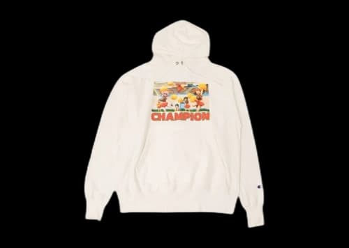 BAIT x Champion x My Hero Acadamia Men Cheer Reverse Weave Hoodie White