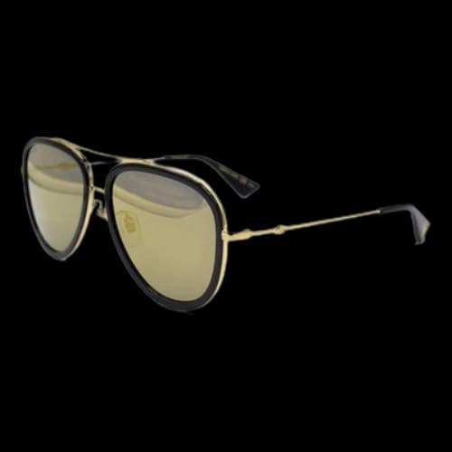 Gucci Metallic Side Small Bee Series Business Travel Version Lens Aviator Sunglasses Gold Color