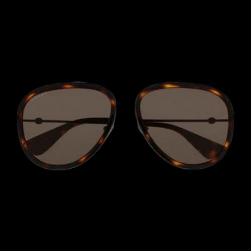 Gucci Side Small Bee Series Business travel Version Lens aviator Sunglasses Black