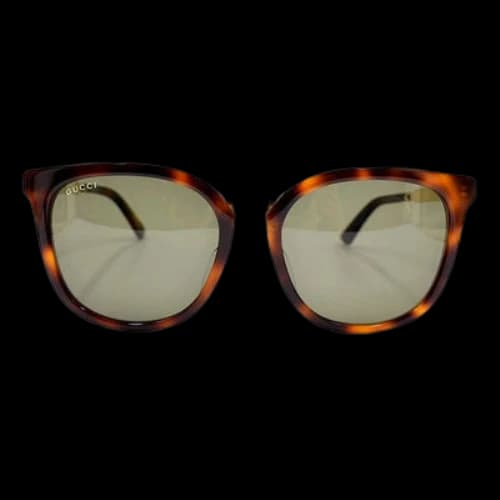 Gucci Double G Webbing Series Sunglasses Asia Edition Tortoiseshell Color Circular