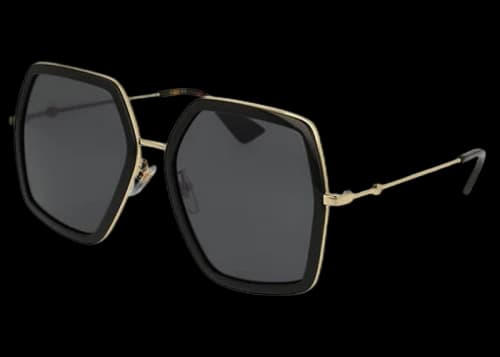 Gucci Square Sunglasses Black/Gold/Havana (GG0106S 001)