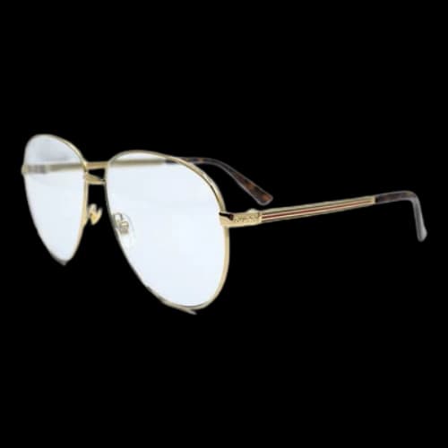 Gucci Light Blue Pilot Unisex Sunglasses Gold