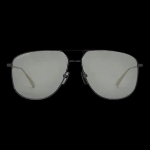 Gucci Round Frame Metallic Sunglasses Asia Edition Black
