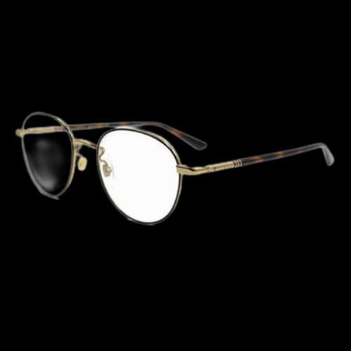 Gucci Round Frame Color Enamel Ribbon Element Optical Glasses Frame Sub-Edition Black/Golden