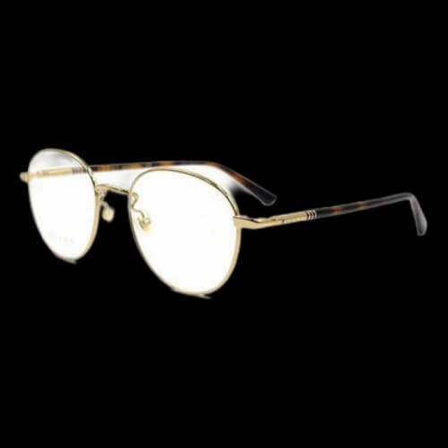 Gucci Round Frame Color Enamel Ribbon Element Optical Frame Sub-Edition Golden