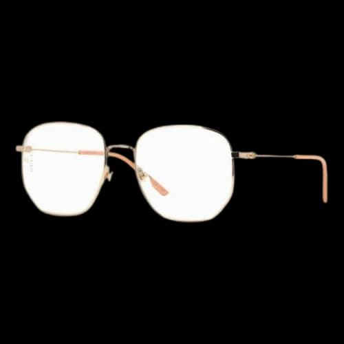 Gucci Metallic Square Thin Frame Glasses Frame Gold Color