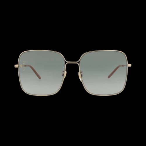 Gucci Square-Frame Metal Sunglasses Gold/Gold/Grey (GG0443S-30006426-001)