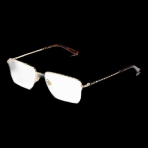 Gucci Metallic half frame Optical Glasses Frame Gold Color Square