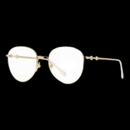 Gucci Horsebit Metallic Round Frame Optical Glasses Frame Gold Color Unisex