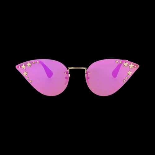 Gucci Cat Eye-Frame Metal Sunglasses Gold Gold Pink (GG0898S-30010504-003)