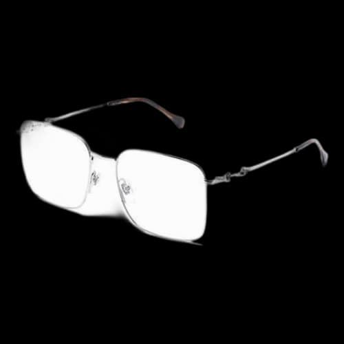 Gucci Horsebit Silver Square Frame Retro Minimalistic Metallic Black Lens Silver