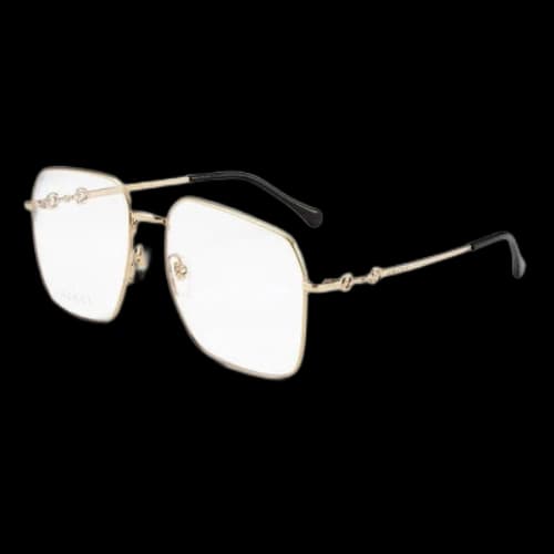 Gucci Horsebit Gold Color Optical Metallic Glasses Frame Black Lens Gold Color