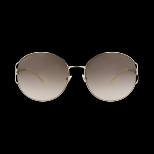 Gucci Round-Frame Metal Sunglasses 'Gold/Brown'