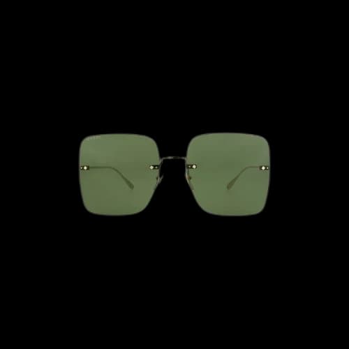 Gucci Square Frame Sunglasses 'Gold/Green'