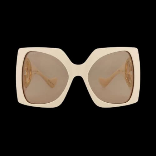 Gucci Shield Sunglasses 'Ivory White/Brown'